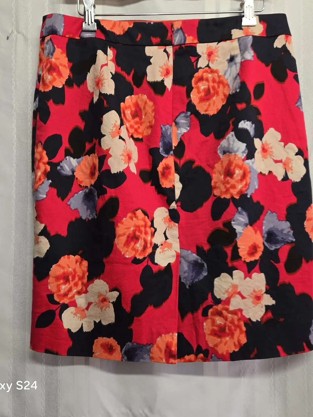 Bright Floral Red A-Line Skirt